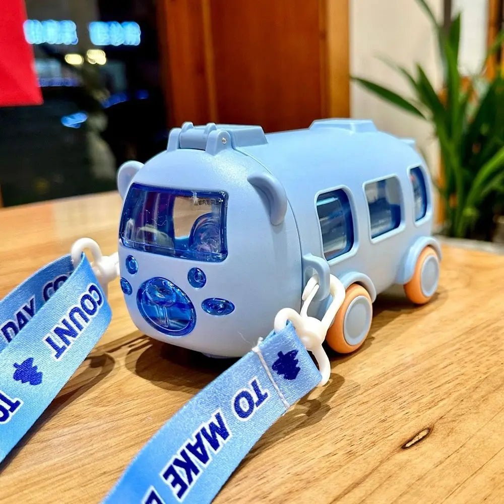 Cartoon Bus Straw Cup Cute Large Capacity Outdoors Car Water Cup Children Drinkware Bounce Straw Kettle
