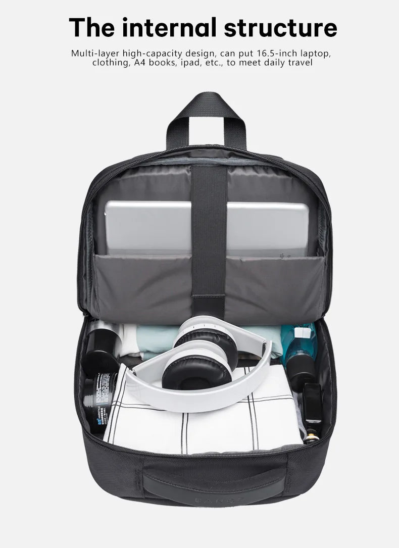 BANGE Travel Waterproof Backpack with USB Charging Port Fit 15.6 Inch Laptop Backpacks for Men and Women, Teenager School Bags - Tasawoq