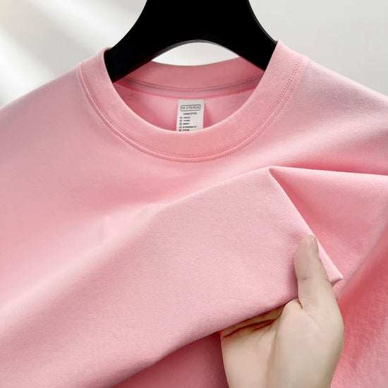 100% pure cotton summer high-end brand men's short sleeve round neck fashionable style half sleeved top breathable T-shirt - Tasawoq