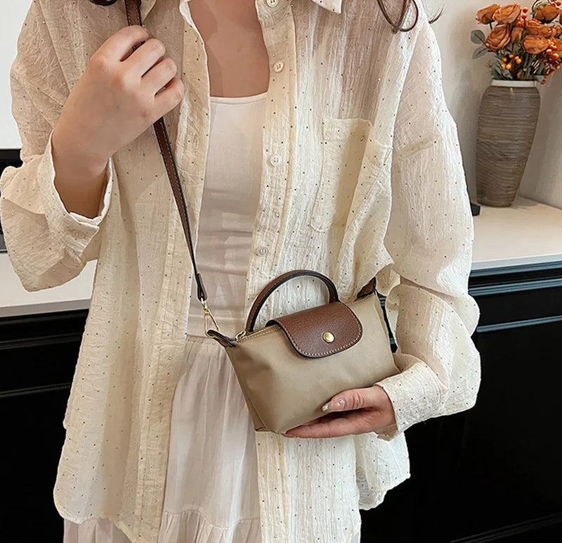Fashion Small Shopping Shoulder Bag for Women Ladies Nylon Handbags Removable Shoulder Strap Crossbody Bag Female Student Pocket - Tasawoq