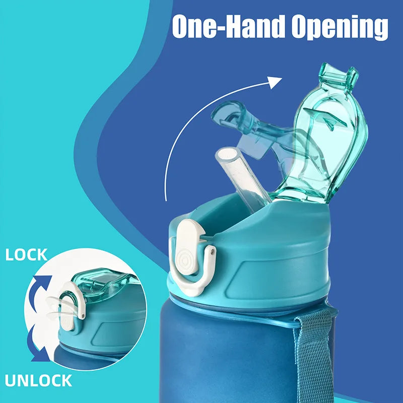 1PCS 800ML Large Capacity Sports Water Bottle Leak Proof Colorful Plastic Cup Drinking Outdoor Travel Portable Gym Fitness Jugs - Tasawoq