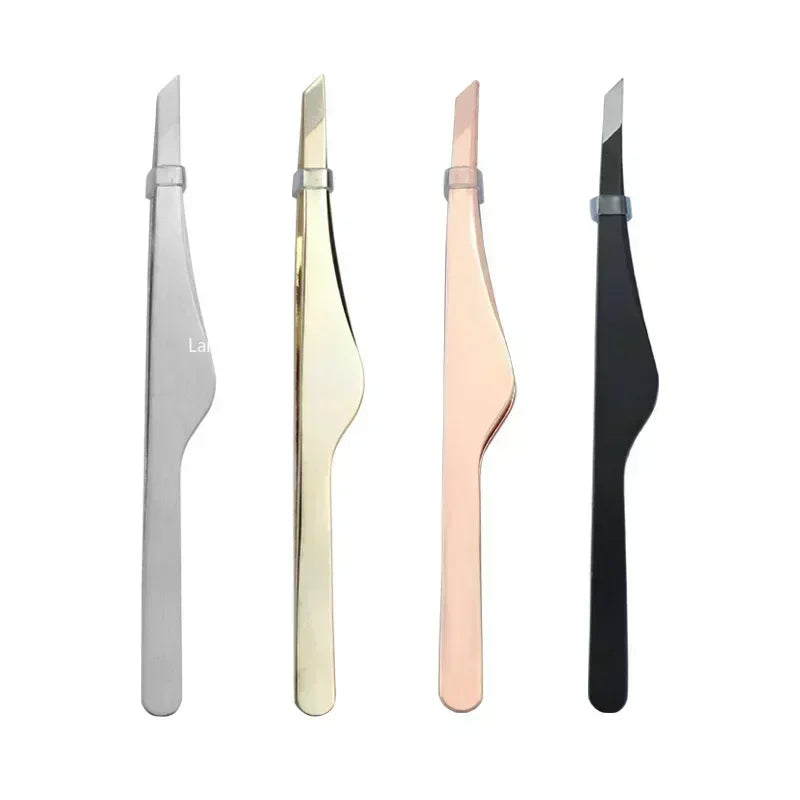 Hair Removal Tweezers Stainless Steel Eyebrow Tweezers Slant Tip Point Tip Flat Tip Rose Gold Silver Black Cosmetic Makeup Tools - Tasawoq