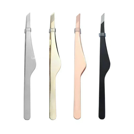 Hair Removal Tweezers Stainless Steel Eyebrow Tweezers Slant Tip Point Tip Flat Tip Rose Gold Silver Black Cosmetic Makeup Tools - Tasawoq