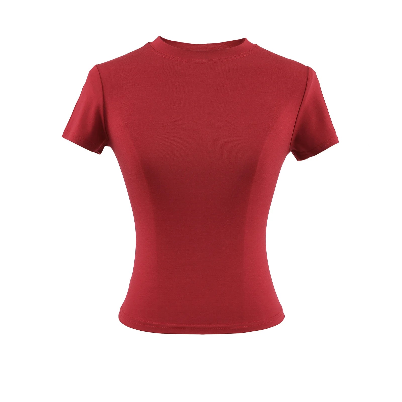 2024 New High Quality Casual T shirt Sexy Slim Short Sleeves Fashion Trend Solid Women Clothing y2k Tops - Tasawoq