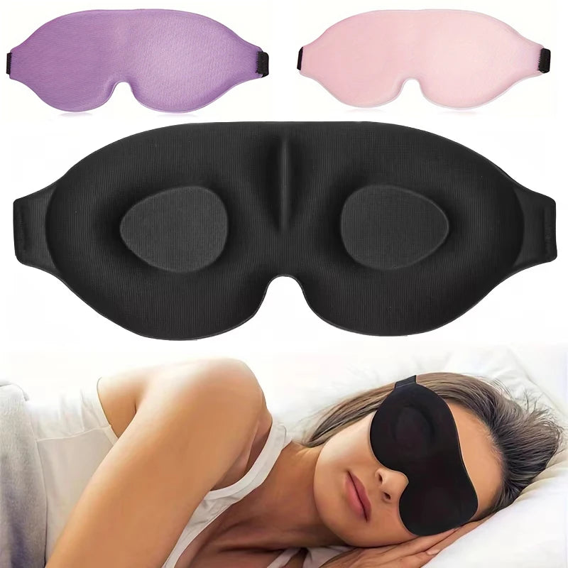 Eye Mask for Sleeping 3D Contoured Cup Blindfold Concave Molded Night Sleep Mask Block Out Light with Women Men with Earplugs - Tasawoq