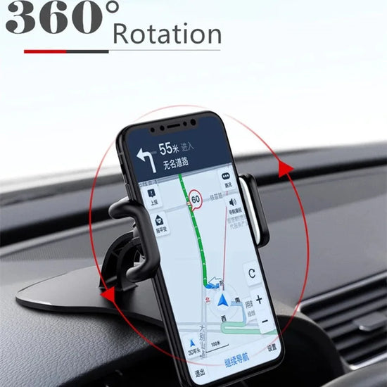 360 Rotatable Car Phone Holder Universal Cell Phone Stands Car Rack Dashboard Support for Auto Grip Mobile Phone Fixed Bracket - Tasawoq