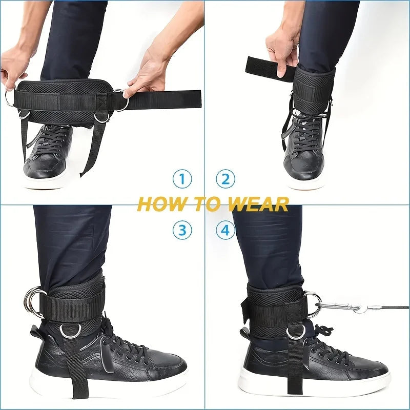 1PC Padded Ankle Straps Ankle Straps for Cable Machines Double D-Ring Fitness Ankle Cuffs for Gym Workouts Rebate Leg Extensions - Tasawoq
