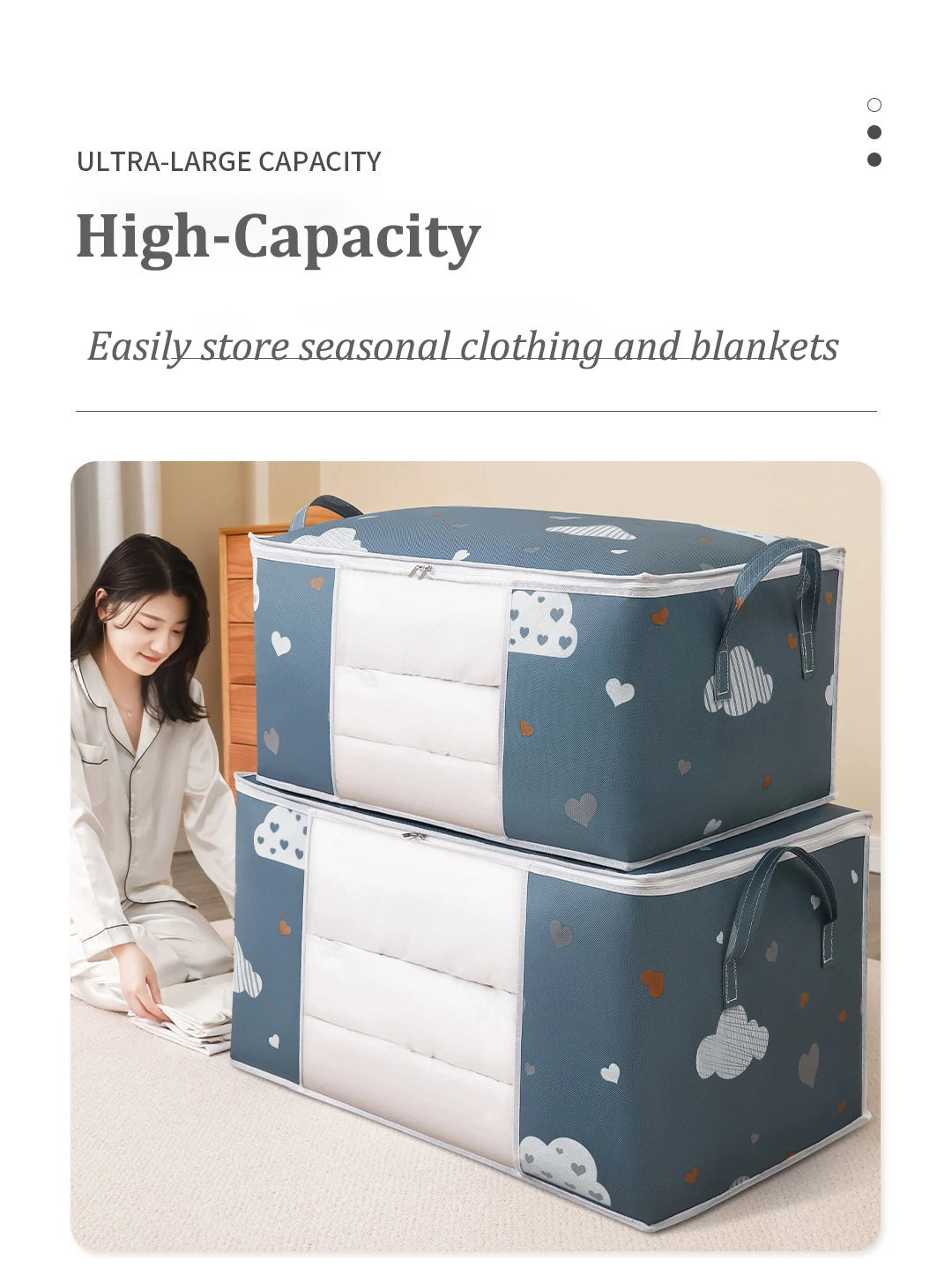 Quilt Clothes Big Capacity Storage Bag Quilt Bedding Storage Closet Organizer Wardrobe Organizer Blanket Sorting Bags Dust-proof - Tasawoq