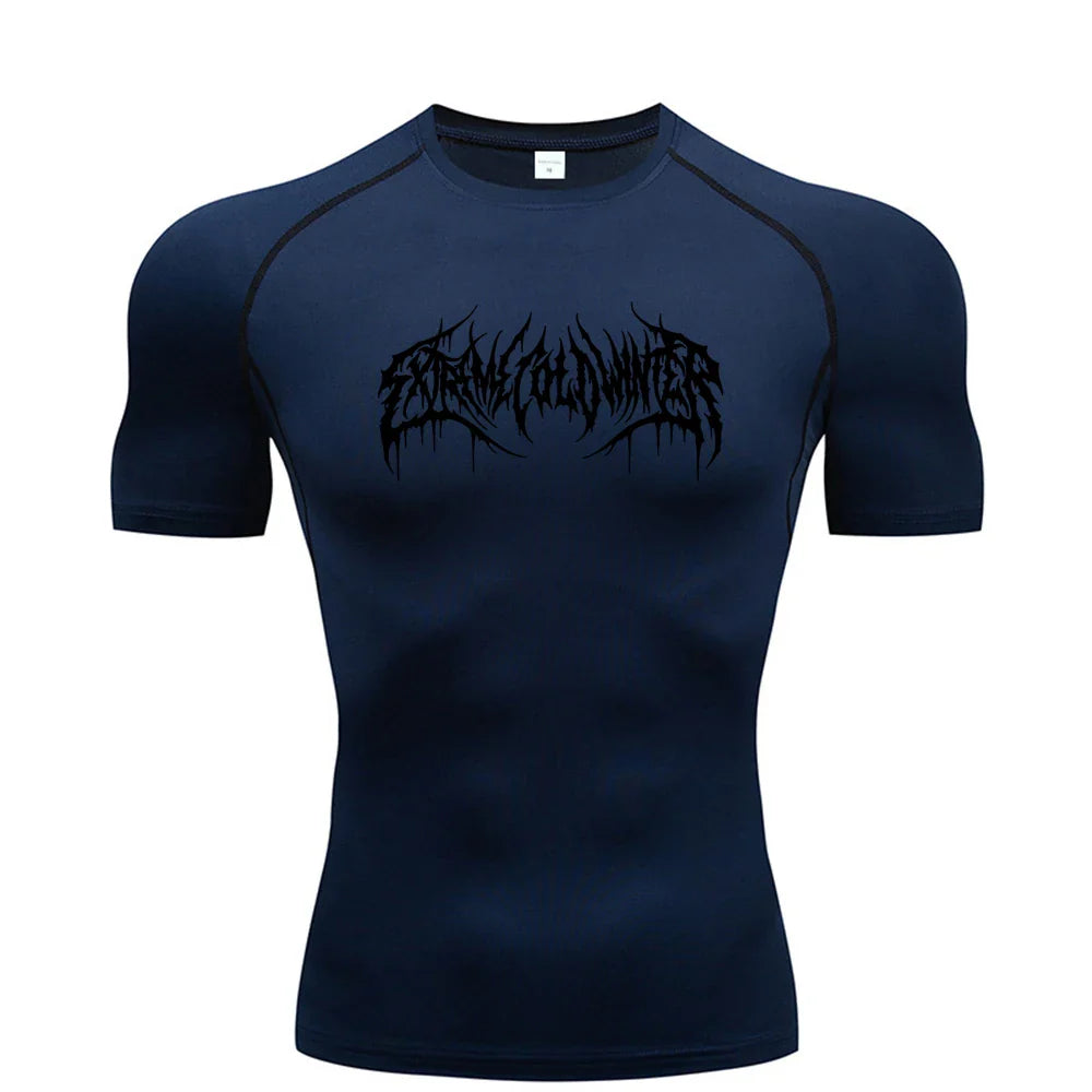 Summer Compression Sweatshirt Short Sleeve Men's Fitness T-Shirt Running Quick-Dry Top Gym Workout Bodybuilding T-Shirt S-3XL - Tasawoq