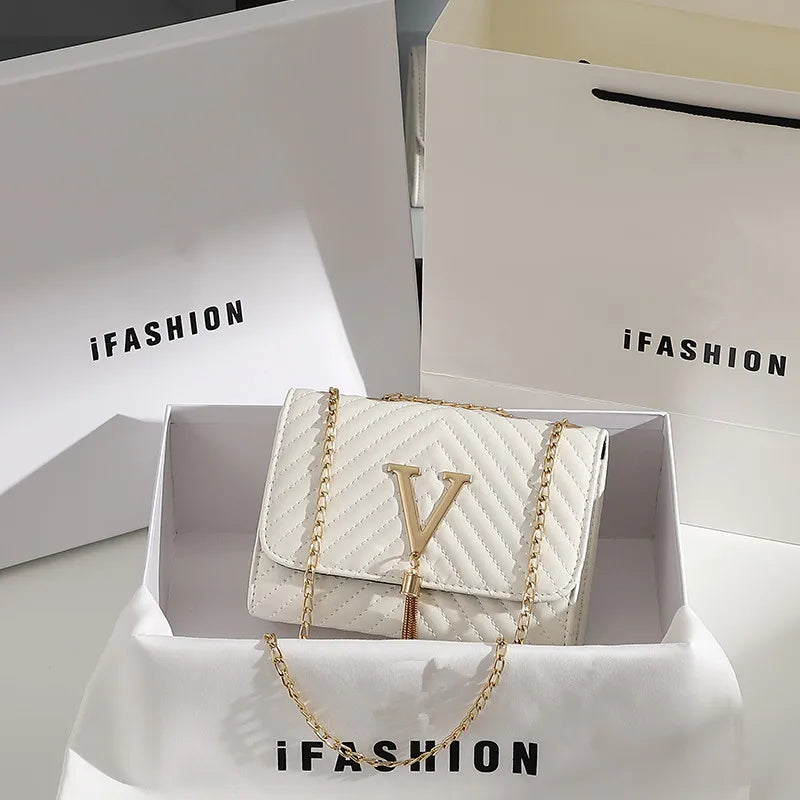 Embroidery Women Crossbody Bag Thread Luxury Handbag Shoulder Bags Brand Sequined Tassel Clutch Small Bag and Purse Party - Tasawoq
