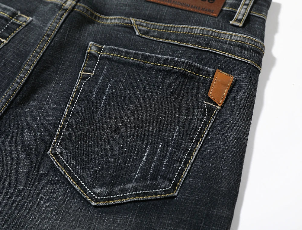 Summer Shorts Jeans Men Denim Pants Stretch Dark Blue Fashion Design Men's Jeans Slim Straight Male Short Jeans Hombre - Tasawoq