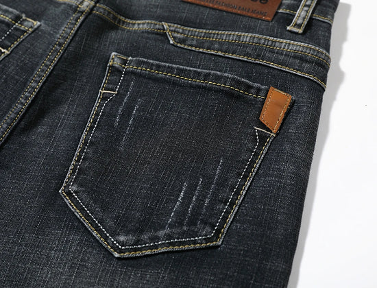 Summer Shorts Jeans Men Denim Pants Stretch Dark Blue Fashion Design Men's Jeans Slim Straight Male Short Jeans Hombre - Tasawoq