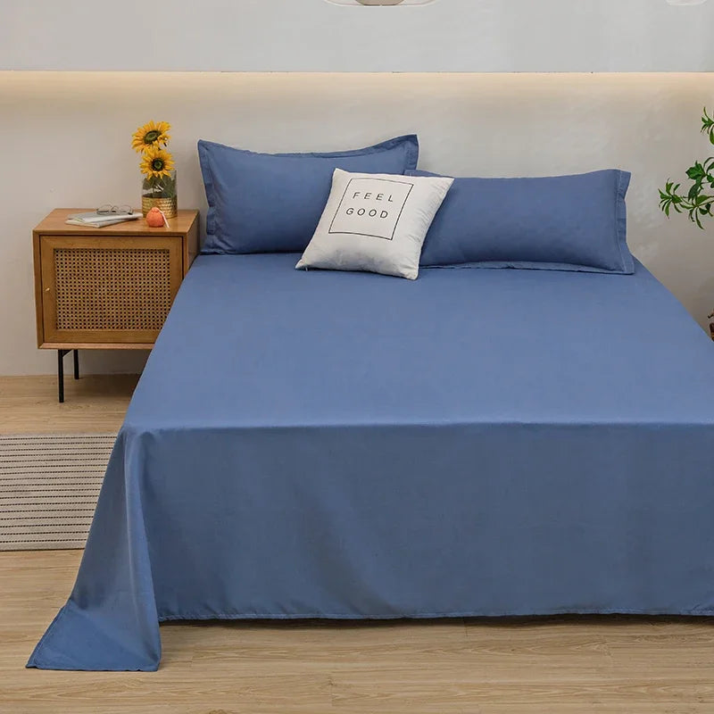 One Solid Color Simple Sheet Machine Washable Single Double Bed Linen Student Dormitory Sheet (pillowcase Not Included)