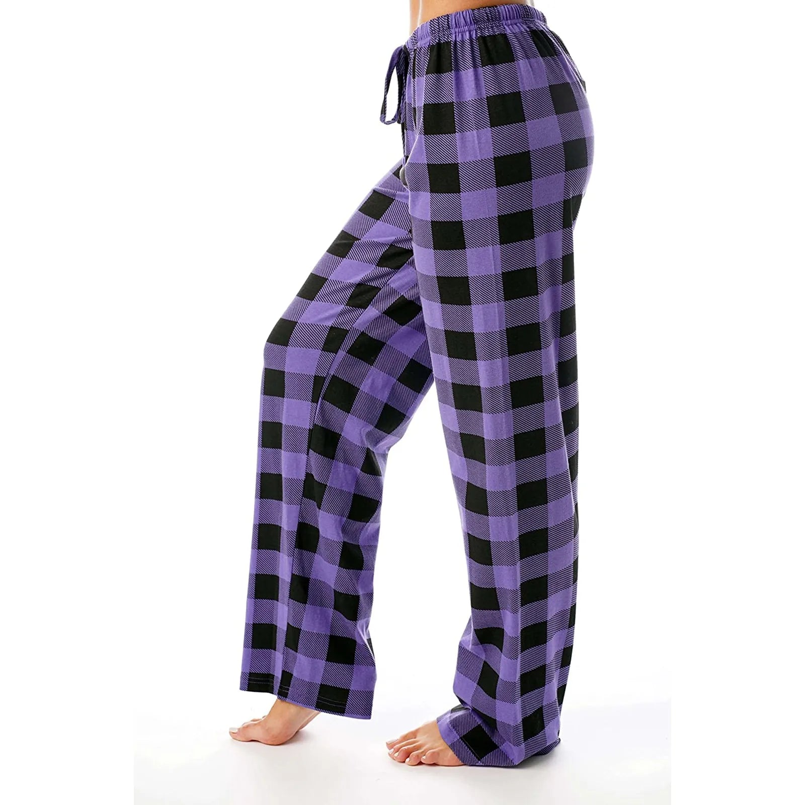 Women Christmas Pajama pants Autumn Winter Plaid Printed Pants Fashion Casual Wide Leg Pants Clothing Streetwear - Tasawoq