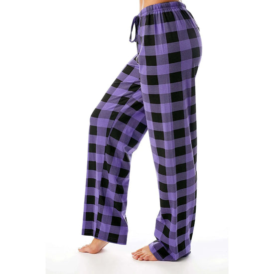 Women Christmas Pajama pants Autumn Winter Plaid Printed Pants Fashion Casual Wide Leg Pants Clothing Streetwear - Tasawoq