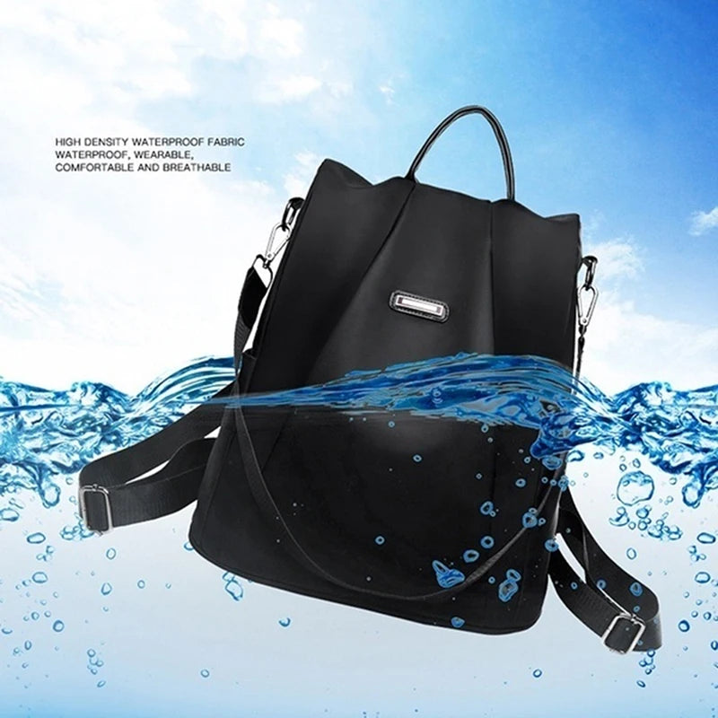 New Women's Multifunction Backpack Casual Solid Color School Bag For Girls Fashion Detachable Strap Travel Shoulder Bag - Tasawoq