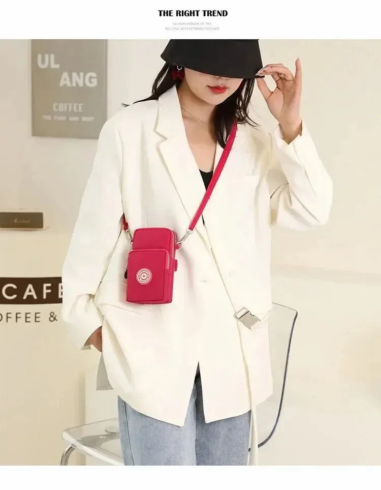 Portable Shoulder Bags Nylon Waterproof Women Mobile Phone Bags Mini Female Messenger Purse Lady Wallet Female CrossBody Bag - Tasawoq