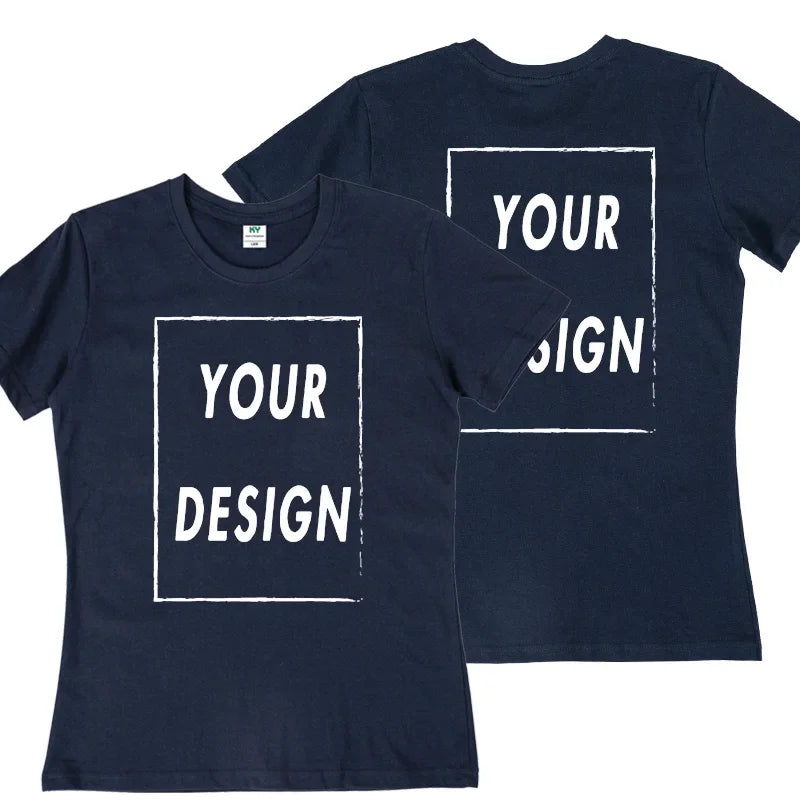 UE Size Custom Team T-shirt for Women, Add Your Own Design in Front and Back, Print and Text, High-quality T-shirt for Men - Tasawoq