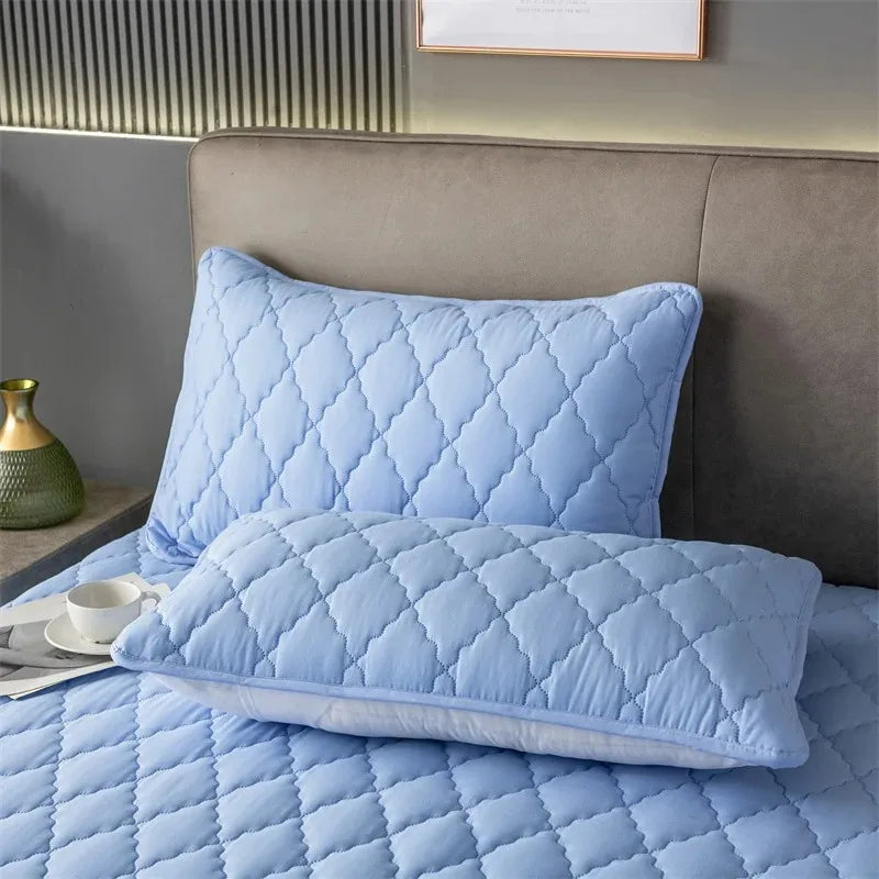 2 Pieces Waterproof Pillowcase Anti Stain Machine Washable Pillow Cover Bedroom Decoration Suitable For With Children And Pets - Tasawoq