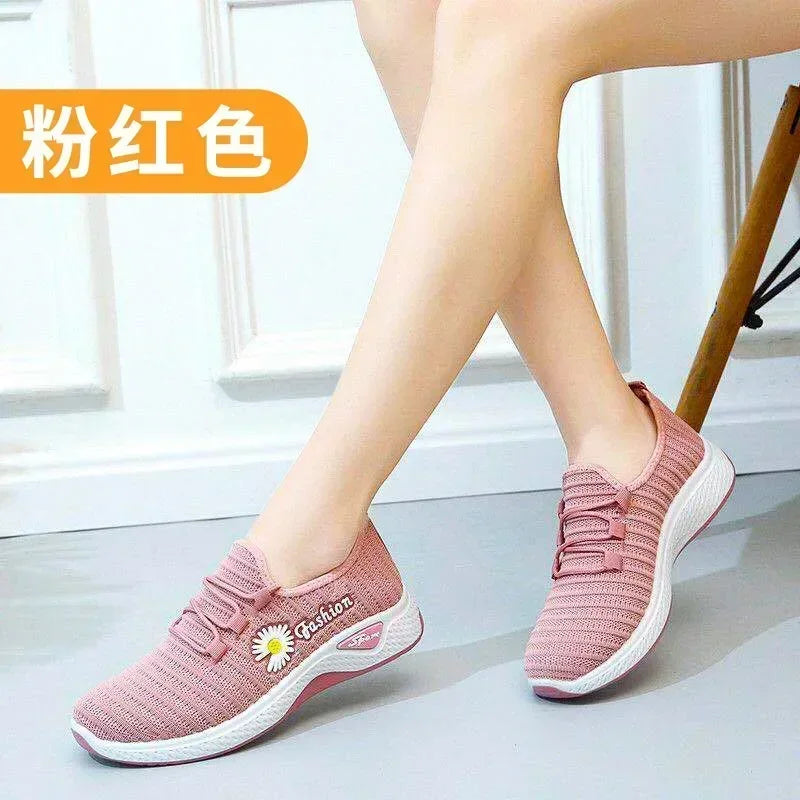 Adult sneakers, women's light running shoes, net shoes, comfortable soft soled sneakers, women's breathable casual single shoes - Tasawoq