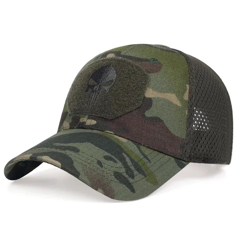 2025 NEW Skull Embroidered Top with Patch Breathable Baseball Caps Spring and Autumn Outdoor Adjustable Casual Hat Sunscreen Hat - Tasawoq