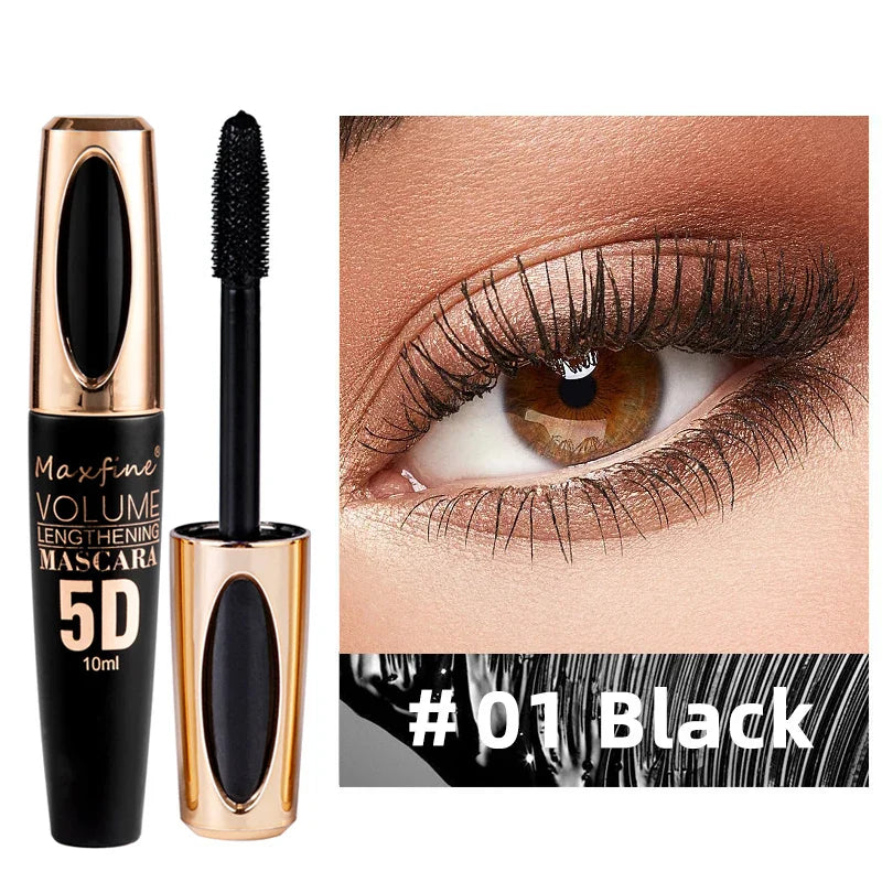 5D Silk Mascara with Big Eyes, Strong and Lasting Black Content and Length, Waterproof and Non-caking, and Prolonged Mascara. - Tasawoq