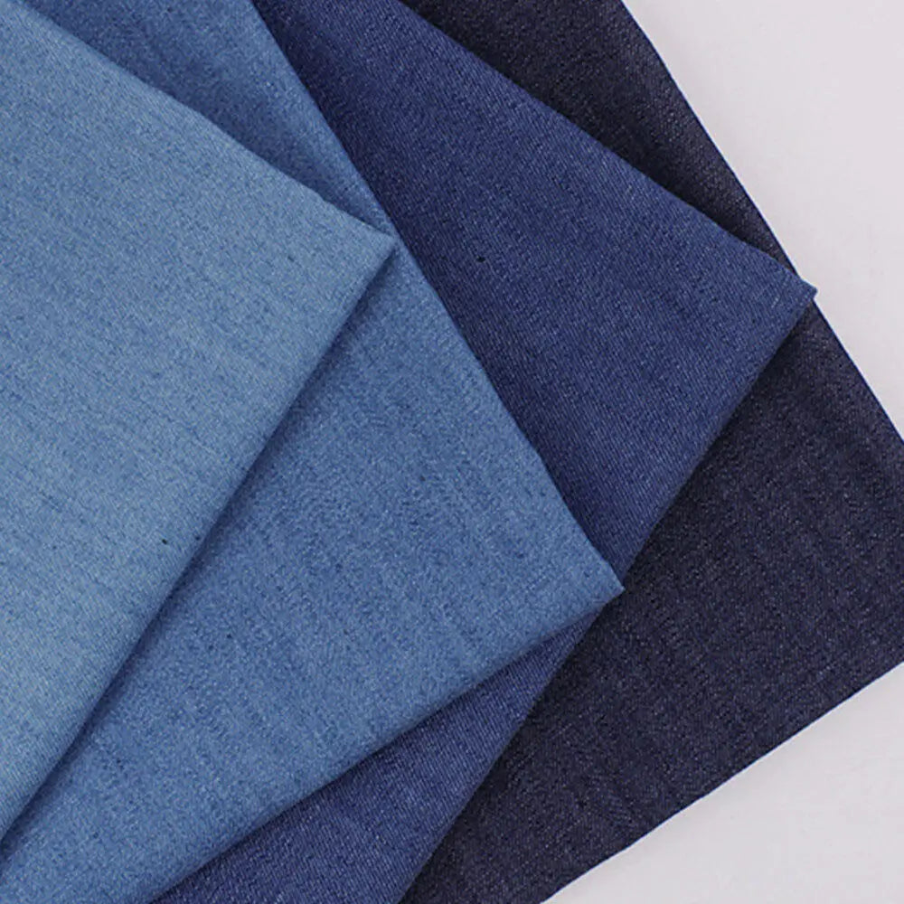 Vintage Cotton Blue Denim Fabric Light Thin Soft Cloth for DIY Dolls Clothing Jeans Dress Bag Cap Apron Crafts Manual Material - Tasawoq