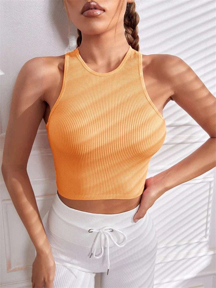 Summer Seamless Push Up Y2k tops Beautiful Sport Sexy Tank Top Mallas Casual Woman Corset Top - Tasawoq