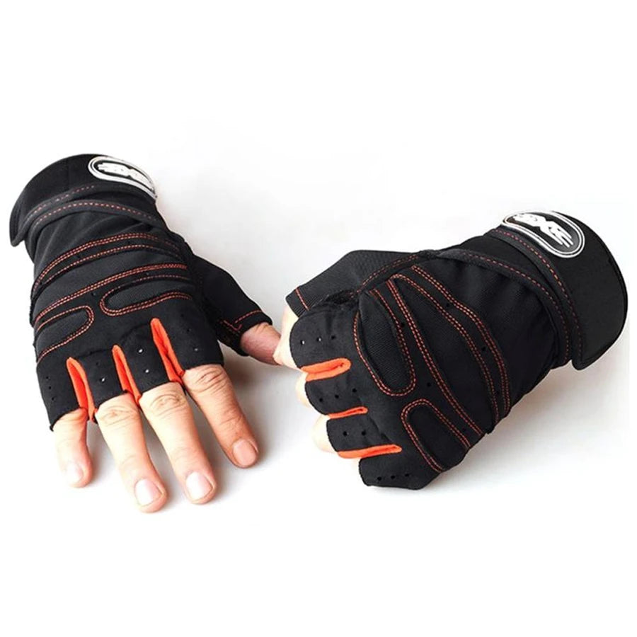 Workout Gloves for Men Women Half Finger Glove with Wrist Wrap for Sport Weight Lifting Training Bicycle Motorcyclist Gym Glove - Tasawoq