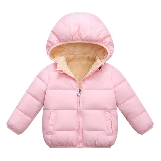 Baby Children Coats Winter Thick Jackets For Boys Warm Plush Thicken Outerwear For Girls Fur Hooded Jacket Kids Clothes Snowsuit - Tasawoq
