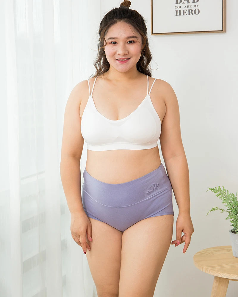 4PCS High Waist Cotton Panties Women Body Shaper Underwear Plus Size M-5XL Fashion Girls Briefs Seamless Sexy Female Lingerie - Tasawoq
