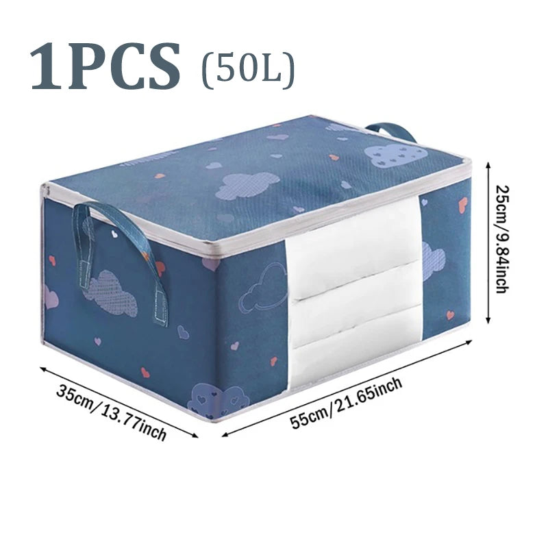 Quilt Clothes Big Capacity Storage Bag Quilt Bedding Storage Closet Organizer Wardrobe Organizer Blanket Sorting Bags Dust-proof - Tasawoq