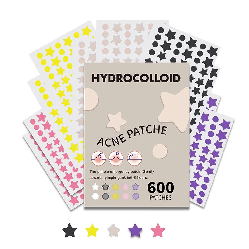 600 PCS/SET Star Pimple Patch Acne Colorful Invisible Acne Removal Skin Care Stickers Concealer Face Spot Beauty Makeup Tools - Tasawoq