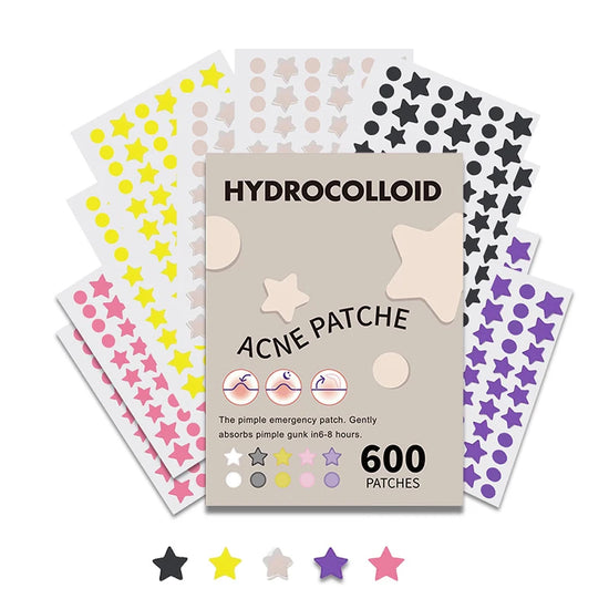 600 PCS/SET Star Pimple Patch Acne Colorful Invisible Acne Removal Skin Care Stickers Concealer Face Spot Beauty Makeup Tools - Tasawoq