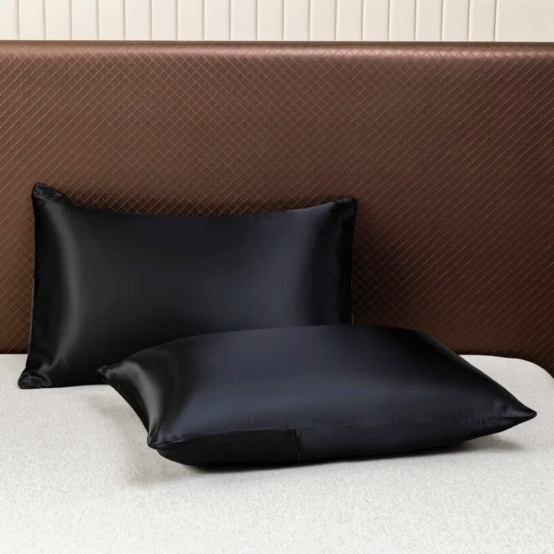 Satin Bed Sheet Sets for Summer Silky Smoooth Top Sheet with Pillowcase Single/Queen/King Ice Cooling Flat Bed Sheet Sets - Tasawoq