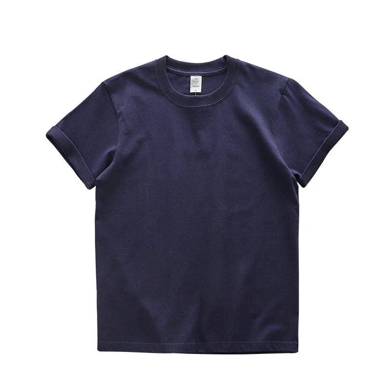 Dukeen 280gsm Oversized Heavy T-Shirt for Men Summer Short Sleeve Tee Cotton Solid Color Top Casual T Shirts One Piece - Tasawoq