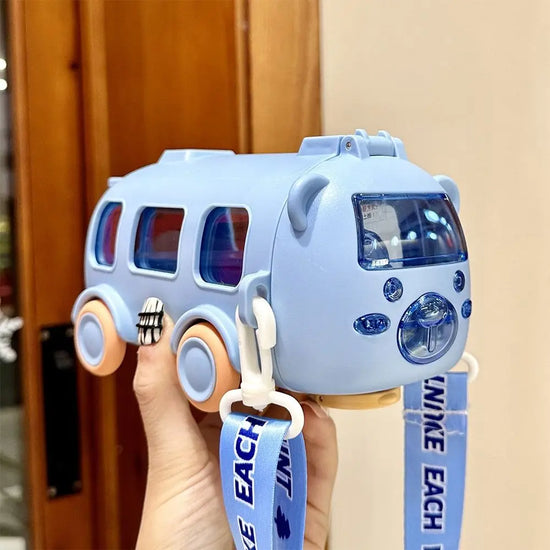 Cartoon Bus Straw Cup Cute Large Capacity Outdoors Car Water Cup Children Drinkware Bounce Straw Kettle