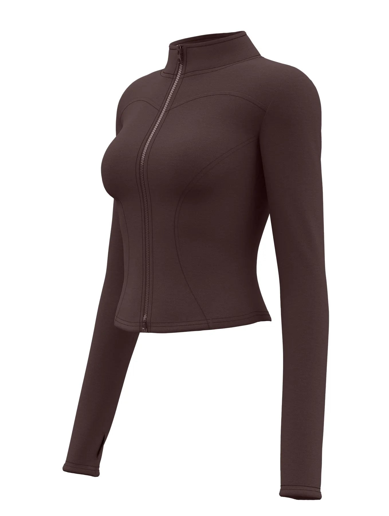 High Quality Waist Slimming Training Tops Women's Tight Stand Collar Full Zipper long Sleeves Fitness Running Yoga shirts - Tasawoq