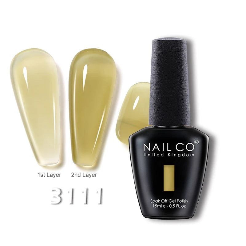 NAILCO 15ml Fresh Series Gel Nail Polish Design UV&LED Nail Gel Spring Summer Color Vernis Nail Art Glitter All For Manicure Set - Tasawoq