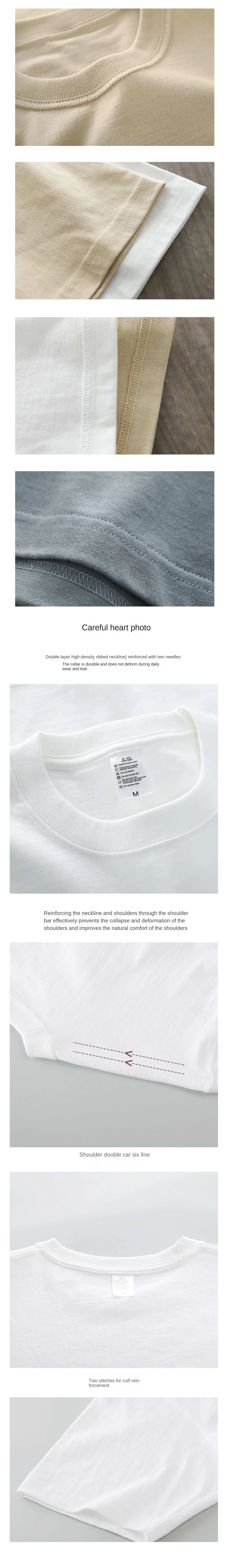 Dukeen 280gsm Oversized Heavy T-Shirt for Men Summer Short Sleeve Tee Cotton Solid Color Top Casual T Shirts One Piece - Tasawoq