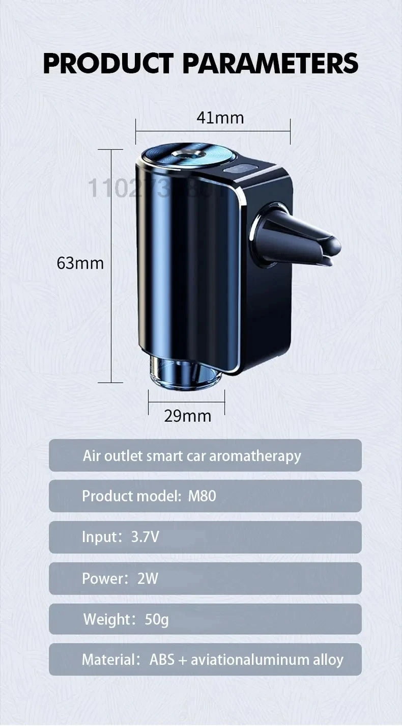 Car Aroma Diffuser Smart Car Air Fresheners Electric Vent Aromatherapy Diffuser Automatic Deodorizer Auto Interior Accessories