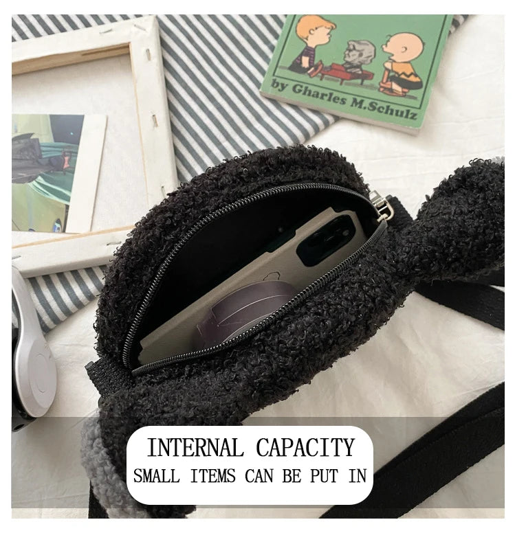 Japanese Style Kawaii Bag Women Cartoon Plush Shoulder Bag for Women New Crossbody Bag Small Phone Purse Bolsa Feminina - Tasawoq