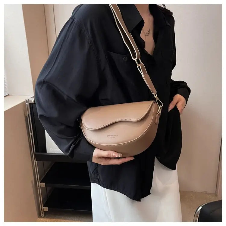 Small Leather Saddle Armpit Bags for Women Summer Chain Shoulder Crossbody Bag Ladies Vintage Underarm Handbags Woman bolsa - Tasawoq