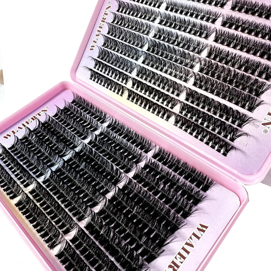 Faux Mink Eyelashes 540Cluster C Curled 9-16mm Mixed Natural Eyelash Extension 3D Russian Strip Personal Eyelash Makeup Tool - Tasawoq