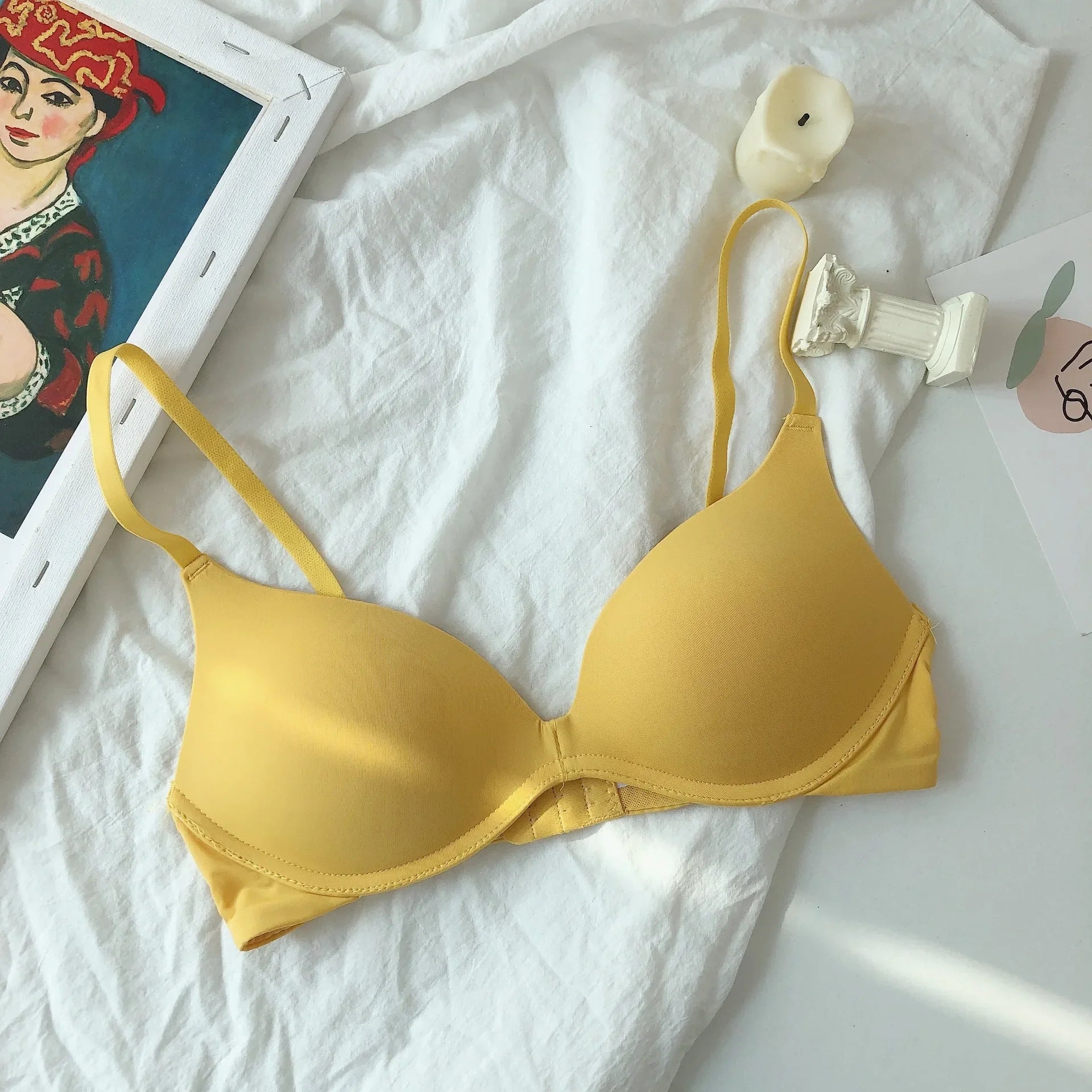 Backless Bras for Women Seamless Underwear Sexy Lingerie 3/4 Cup Bralette Top Wireless Brassiere Intimates Comfort T Shirt Bra - Tasawoq