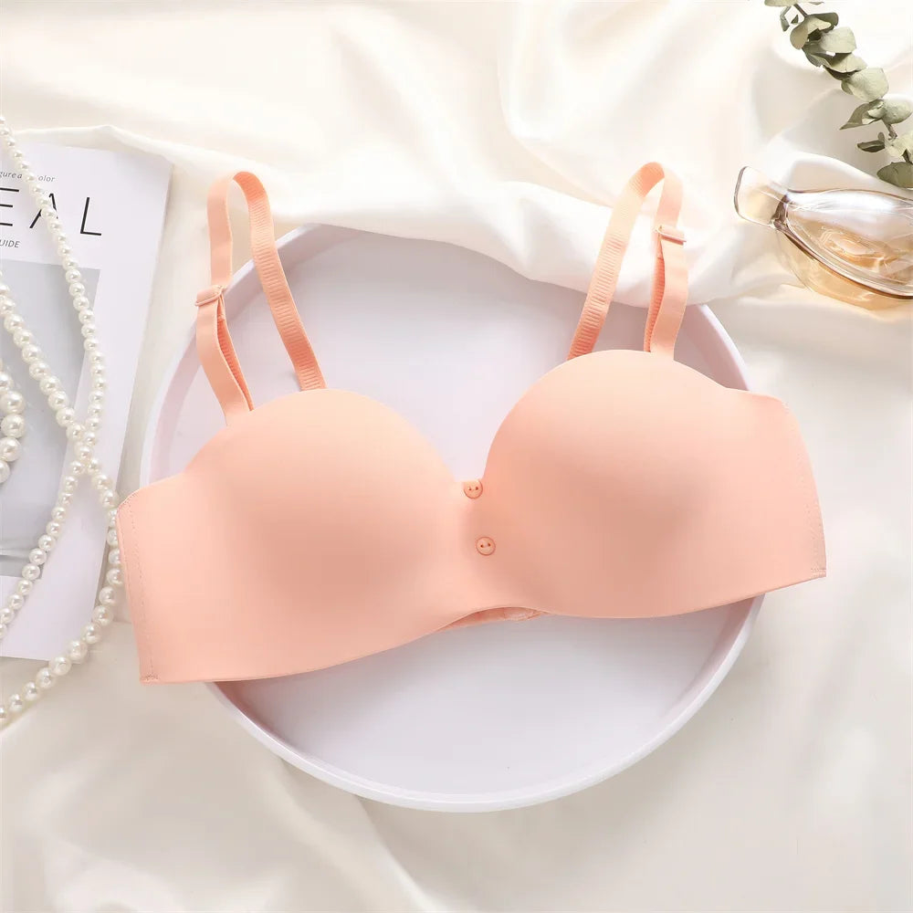 Women Sexy Seamless Bras Adjustable Push Up Brassiere No Steel Female Comfortable Underwear Ladies Solid Color Lingerie Bralette - Tasawoq