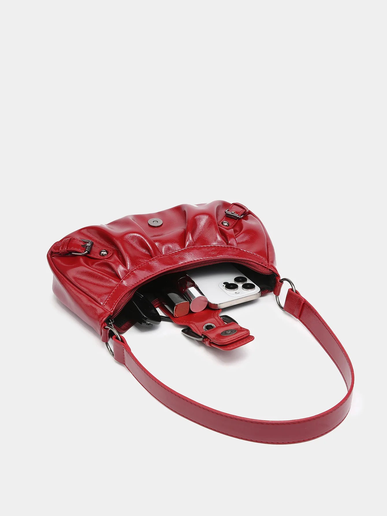 2024 spring hot selling Maillard style retro style small bag spicy girl Y2K wasteland style vintage leather shoulder armpit bag - Tasawoq