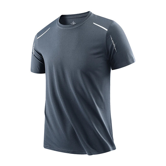 CHRLCK Men's Running Quick Drying T-shirts Breathable Hiking Fishing Tees Soft Elasticity Outdoor Sports Short Shirt Summer - Tasawoq