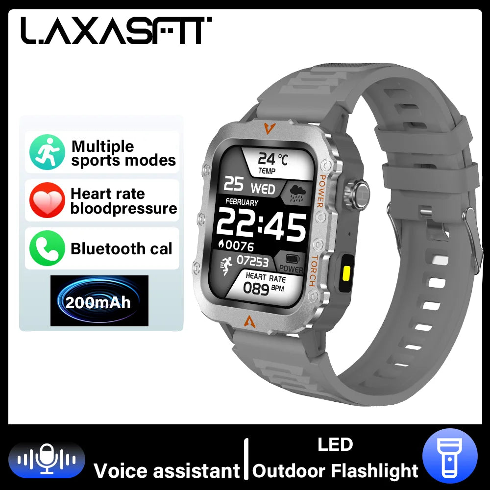 LAXASFIT 2024 New LED Men's Smartwatch Bluetooth Talking Smartwatch Multi Sport Mode Health Monitoring Smart Watch - Tasawoq