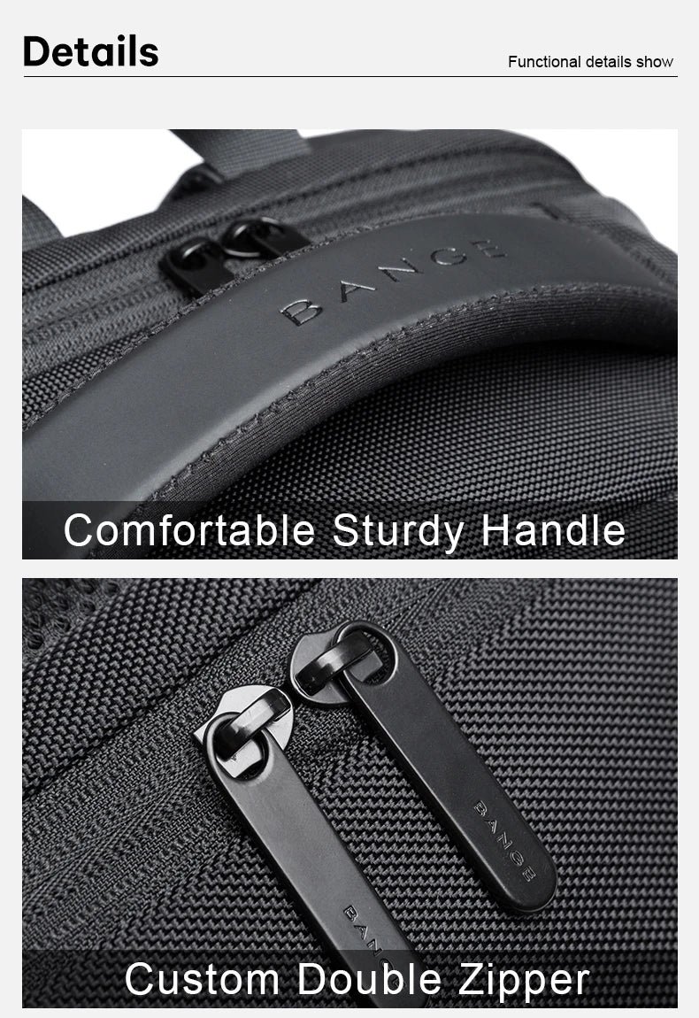 BANGE Travel Waterproof Backpack with USB Charging Port Fit 15.6 Inch Laptop Backpacks for Men and Women, Teenager School Bags - Tasawoq